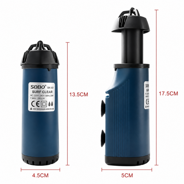 SOBO SK-03 Akvaryum Yüzey Temizleyici Surfaceskimmer 200 Lt/h 3 W